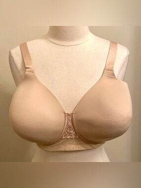 Vanity Fair Tan Beige Beauty Back Full Figure Smoother Wireless Bra Size 42DD